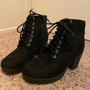 Black combat boots